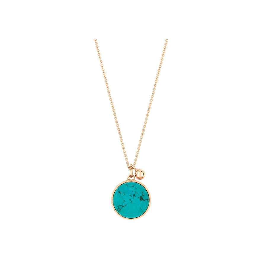 Achat Collier Ginette NY EVER DISC en or rose et turquoise