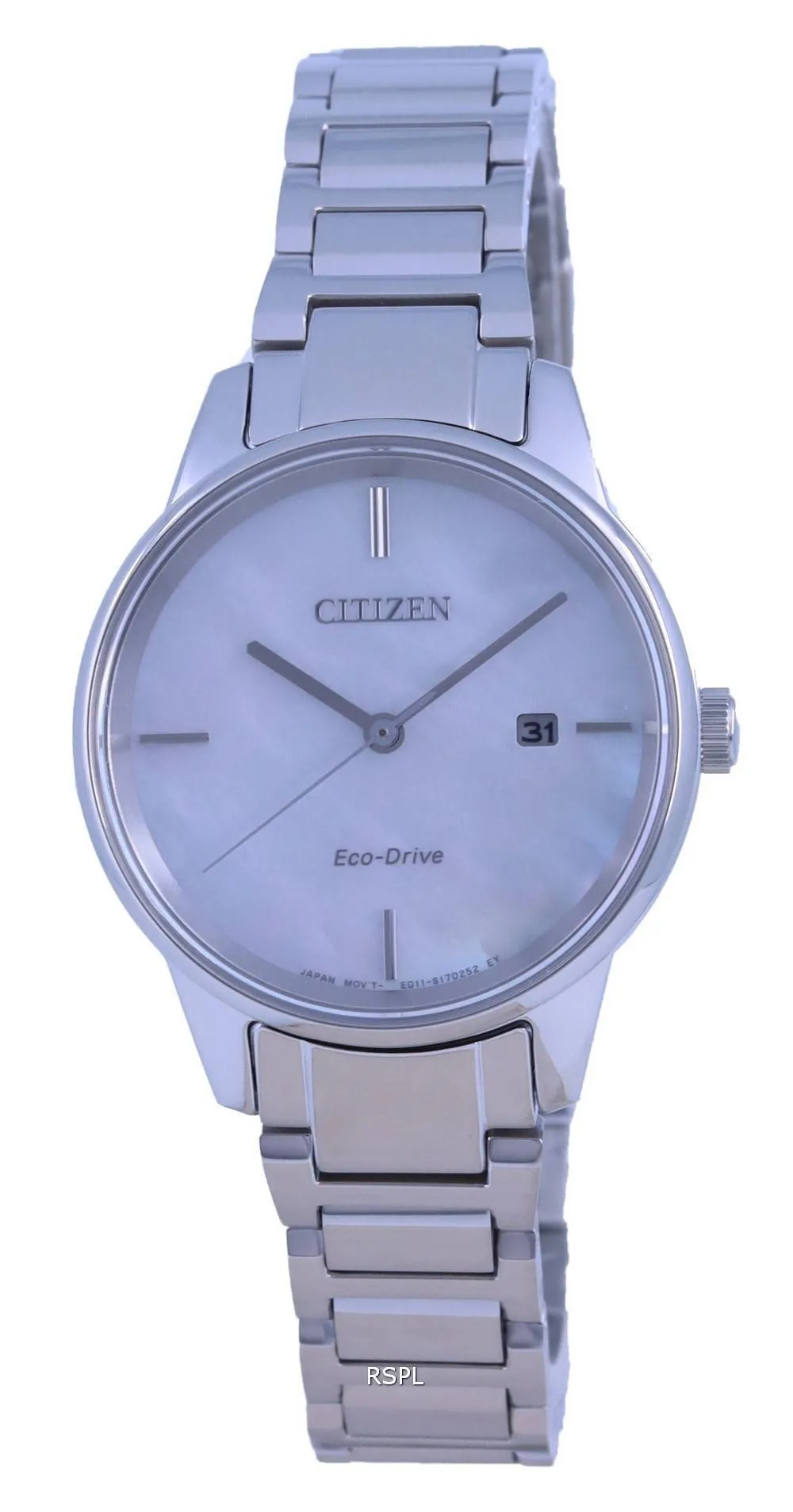 Montre Citizen pour femme avec cadran en nacre Eco-Drive EW2590-85D en acier inoxydable