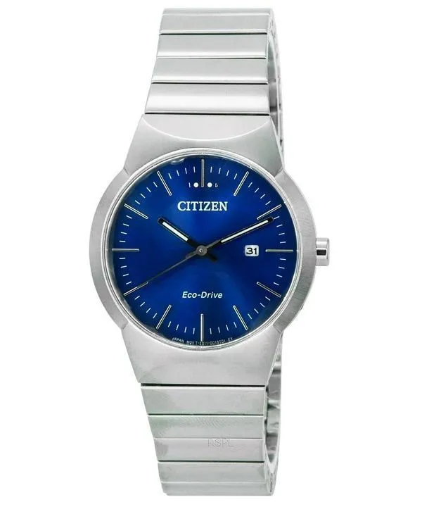 Montre pour femme Citizen Axiom en acier inoxydable avec cadran bleu Eco-Drive EW2670-53L