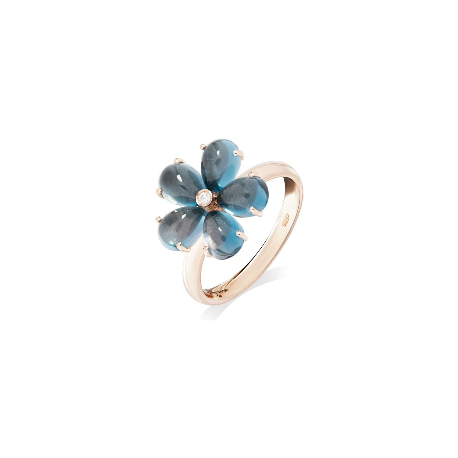 Achat Bague Cesare Pompanon Primavera en or rose, topaze Bleu London et diamants