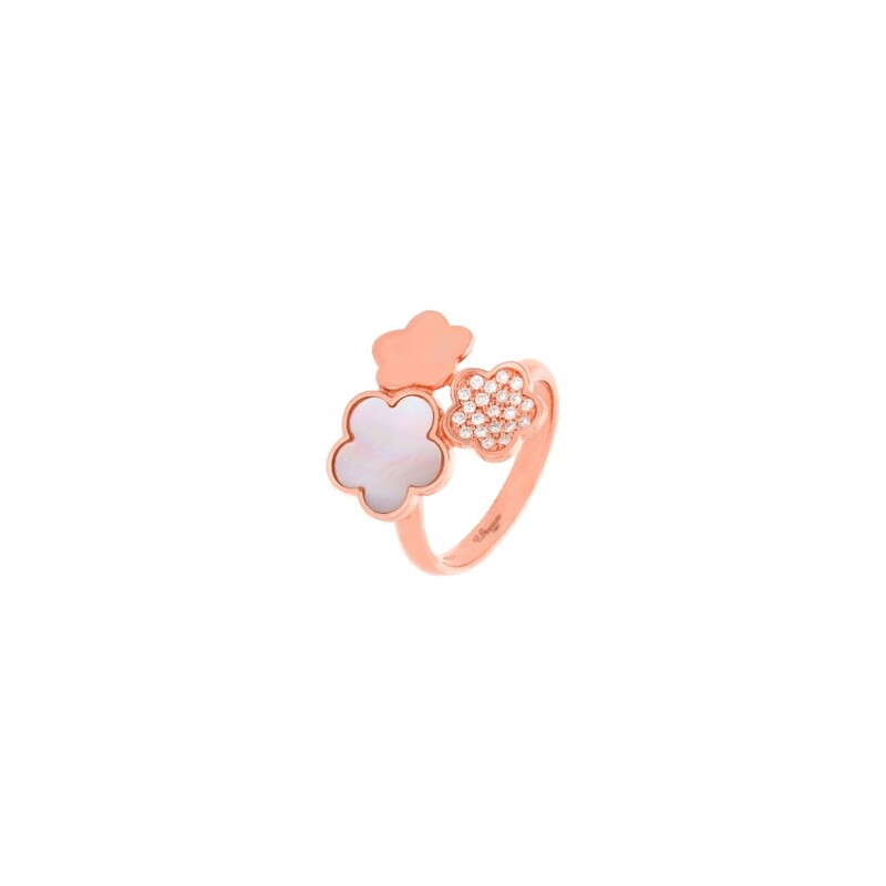 Achat Bague Cesare Pompanon Fiore di Mamma en or rose, nacre blanche et diamants blancs