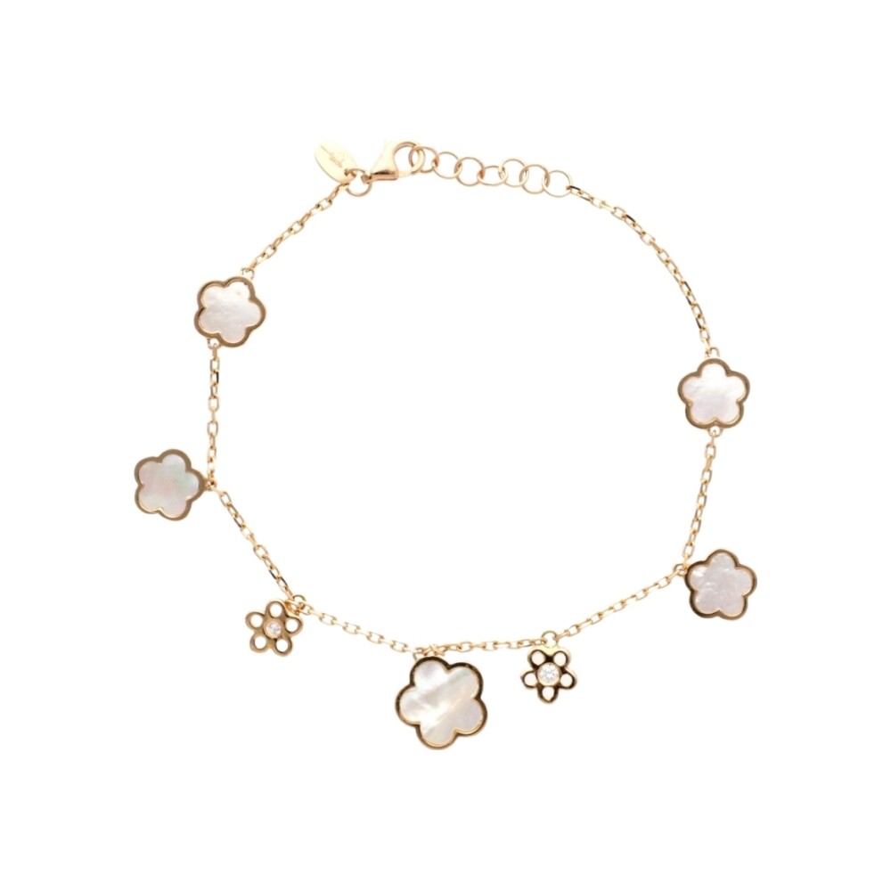 Achat Bracelet Cesare Pompanon Fiore di Mamma en or rose, nacre blanche et diamants blancs