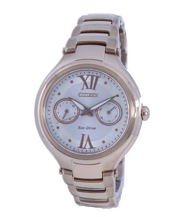 Montre Citizen pour femme avec cadran crème en acier inoxydable Eco-Drive FD4003-52P doré