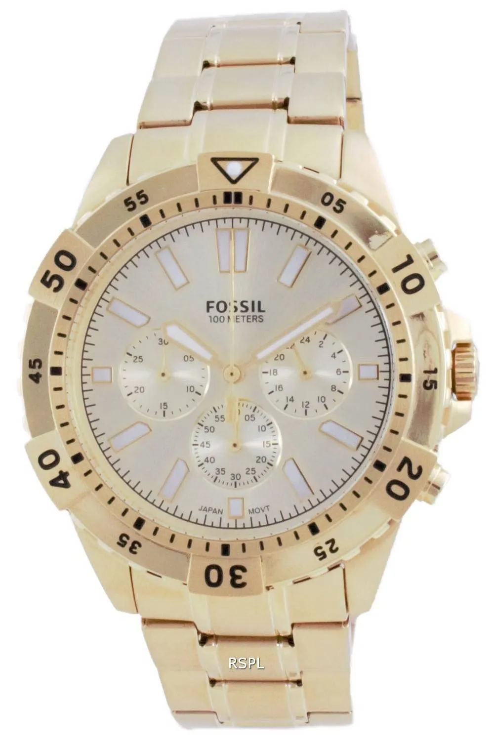 Montre pour homme Fossil Garrett en acier inoxydable chronographe à quartz FS5772 100M