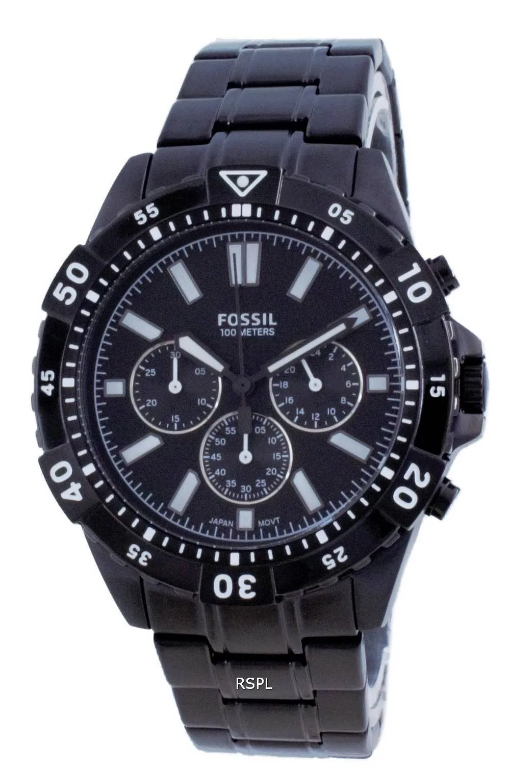 Montre pour homme Fossil Garrett en acier inoxydable chronographe à quartz FS5773 100M