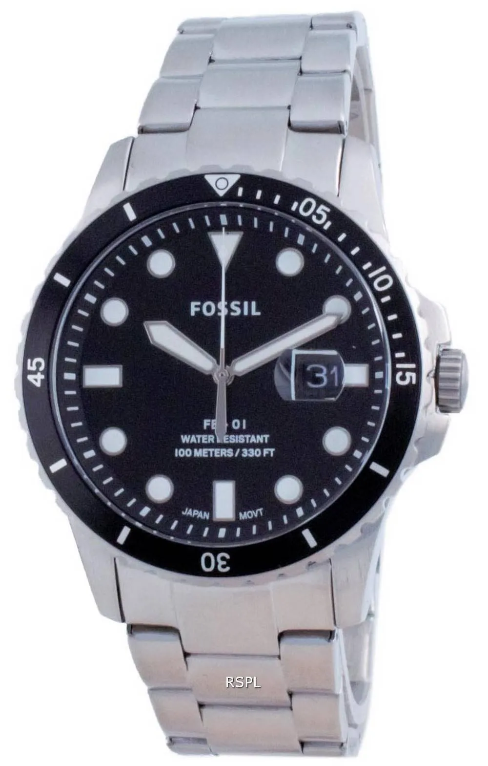 Montre Homme Fossil FB-01 Cadran Noir Acier Inoxydable Quartz FS5805SET 100M