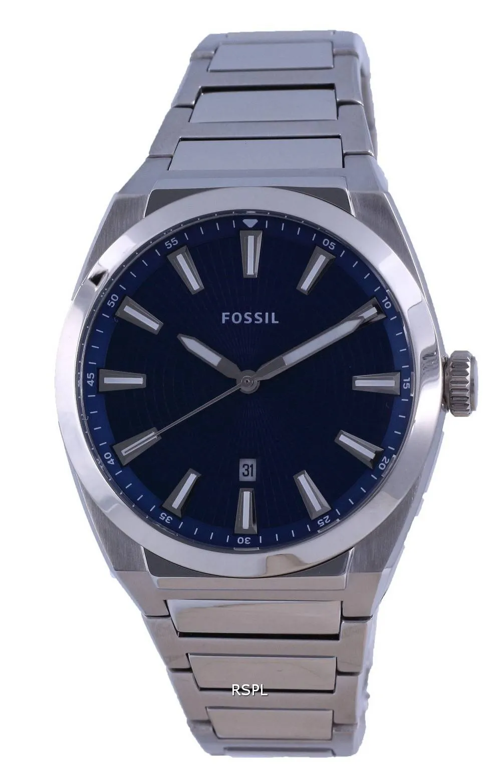 Montre Homme Fossil Everett Cadran Bleu Acier Inoxydable Quartz FS5822