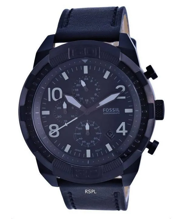 Montre Homme Fossil Bronson Chronographe Cuir Cadran Noir Quartz FS5874