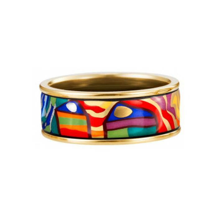 Achat Bague Miss FREYWILLE Hommage à Hundertwasser en émail et plaqué or jaune