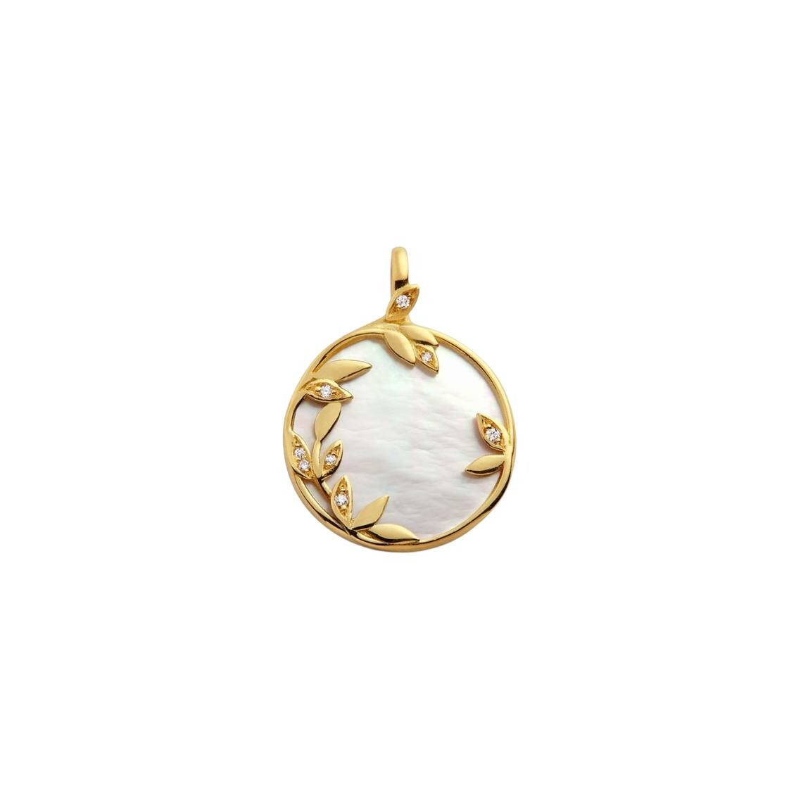 Achat Médaille Arthus Bertrand Flora en or jaune poli, nacre et diamants