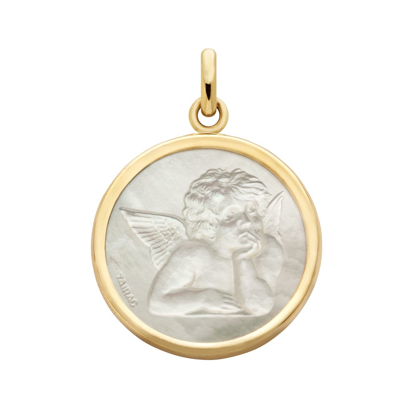 Achat Médaille Arthus Bertrand Ange de Raphaël 19 mm nacre et or jaune