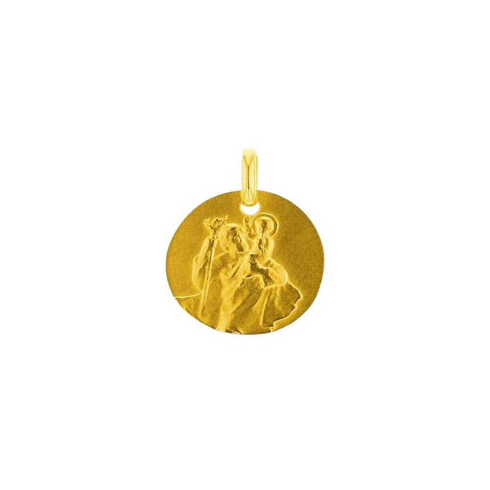 Achat Médaille Arthus Bertrand Galet Saint Christophe 16 mm Or jaune sablé
