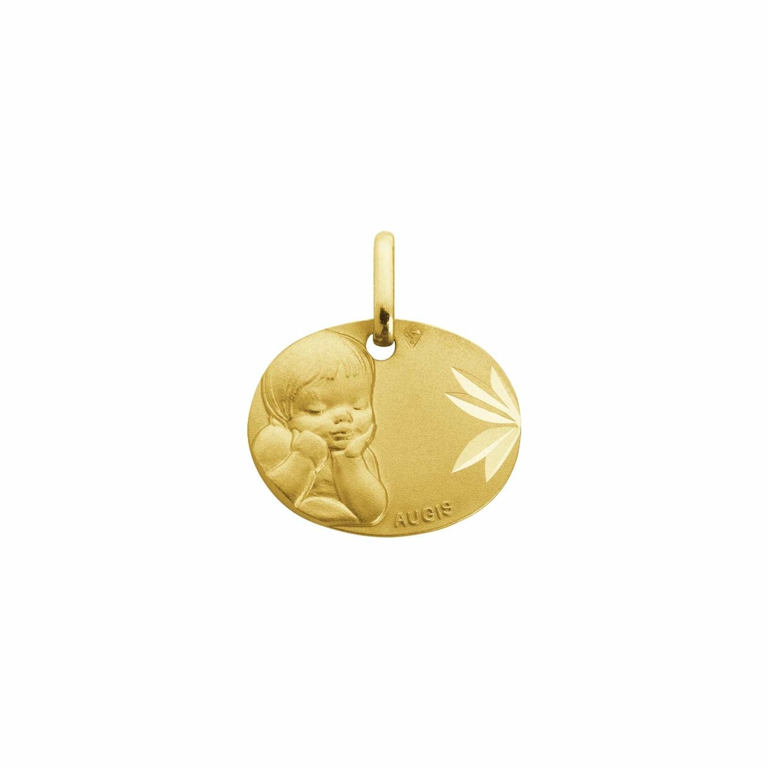 Achat Médaille Augis Enfant réveur facetée en or jaune, 16mm