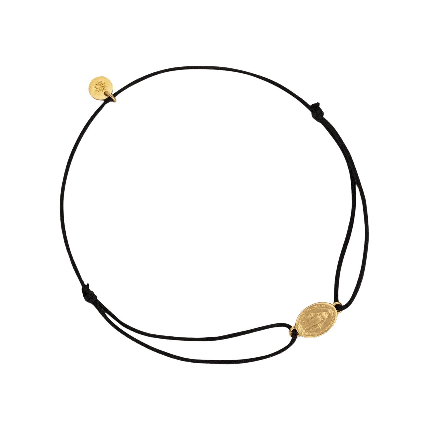 Achat Bracelet Arthus Bertrand médaille Vierge Miraculeuse sur Lien en or jaune