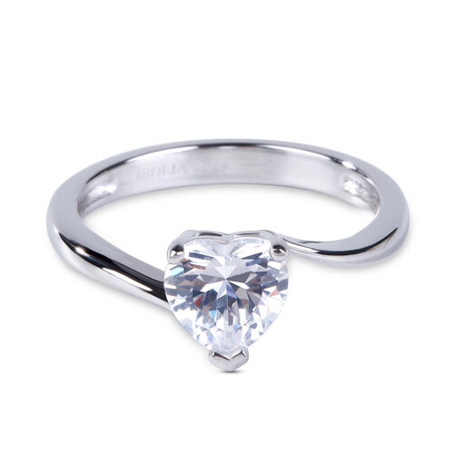 Jeulia Bague Bypass en Argent Sterling Coupe Cœur