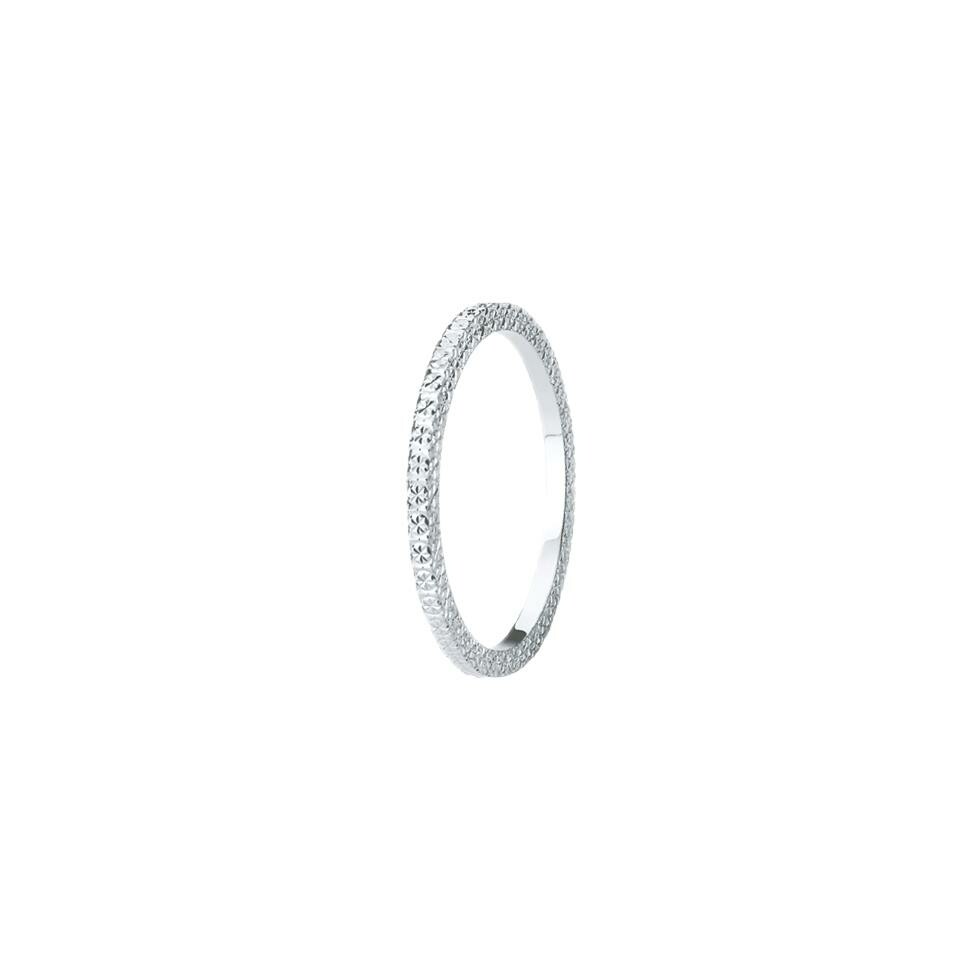 Alliance jonc Alicante en or blanc effet diamanté, 1.5mm