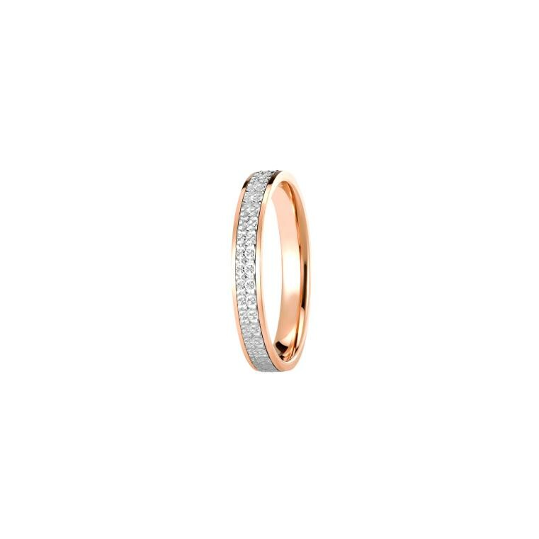 Achat Alliance jonc Métis en or rose et blanc effet poli et diamanté, 3mm