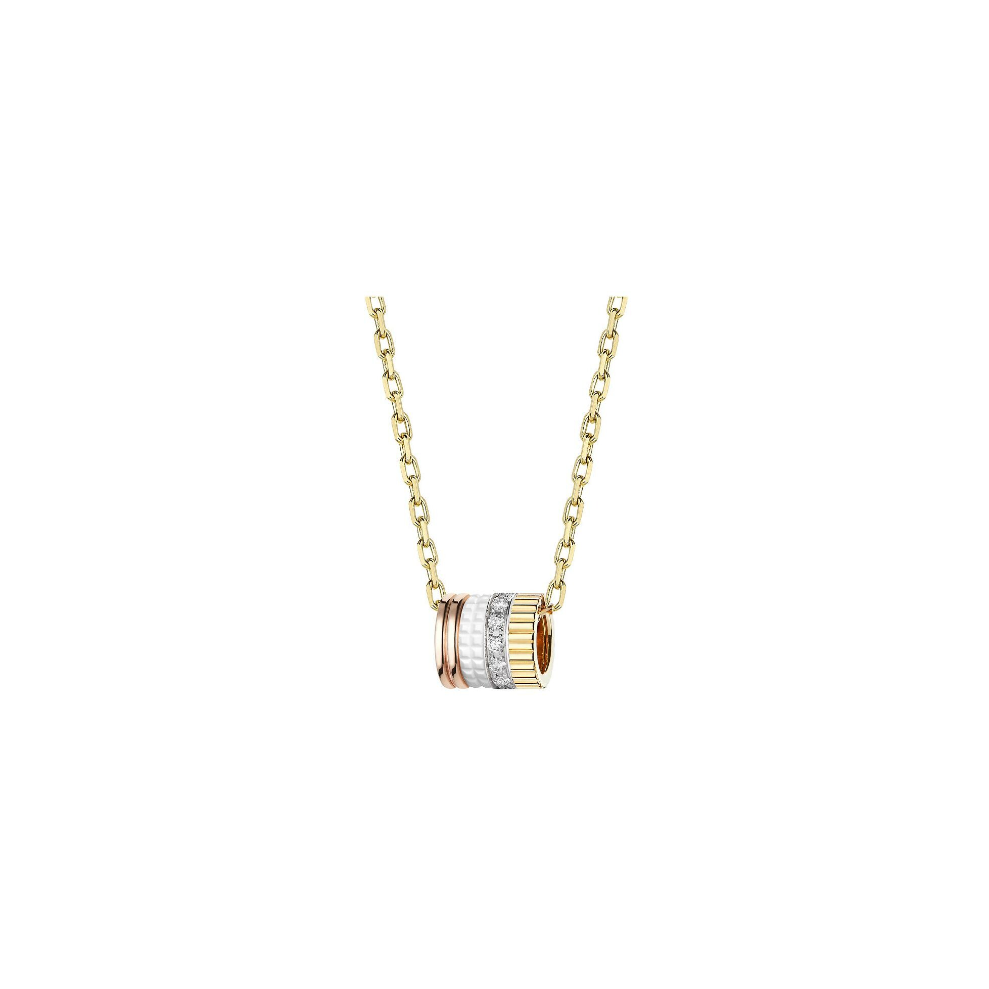 Achat Pendentif Boucheron Quatre White Edition en or blanc, or jaune, or rose, céramique et diamants