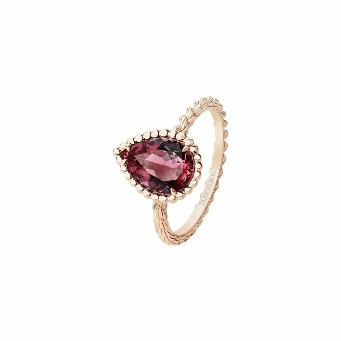 Achat Bague Boucheron Serpent Bohème Motif S en or rose et grenat de rhodolite