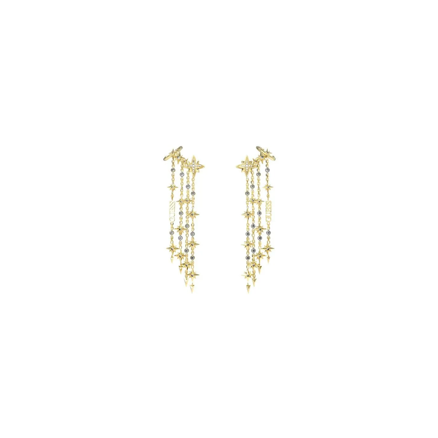 Boucles d'oreilles pendantes Guess Guess In The Sky en acier doré