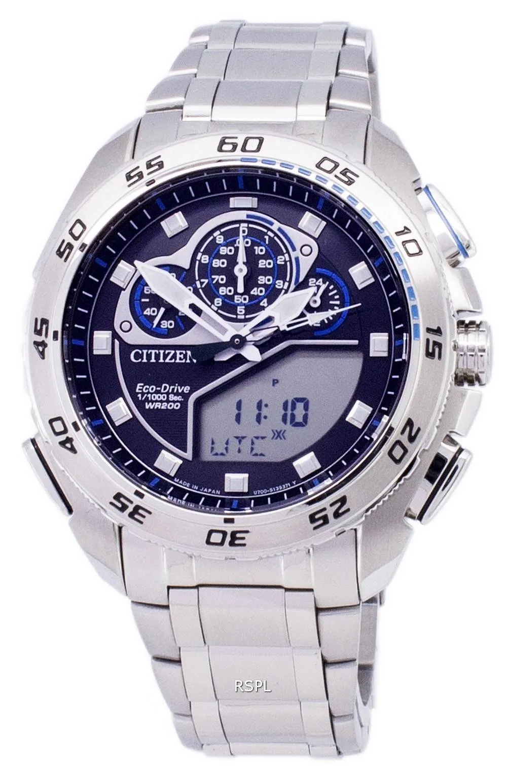 Citizen Promaster Eco-Drive Chronograph 200M Japon faite JW0121-51E montre homme