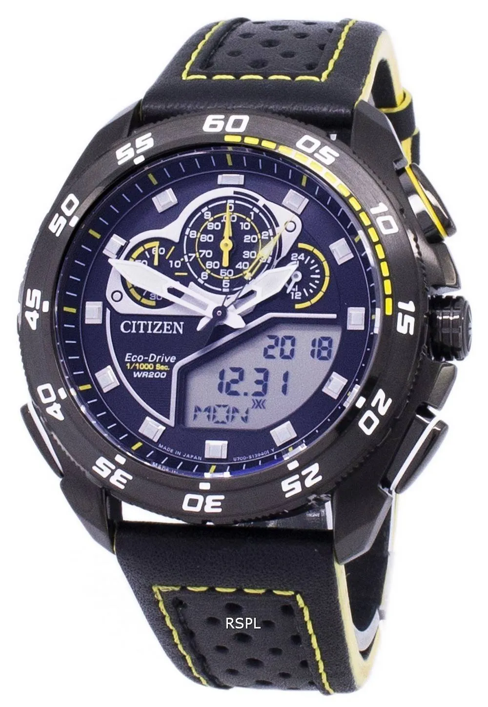 Citizen Promaster Eco-Drive Chronograph 200M Japon faite JW0127-04f montre homme