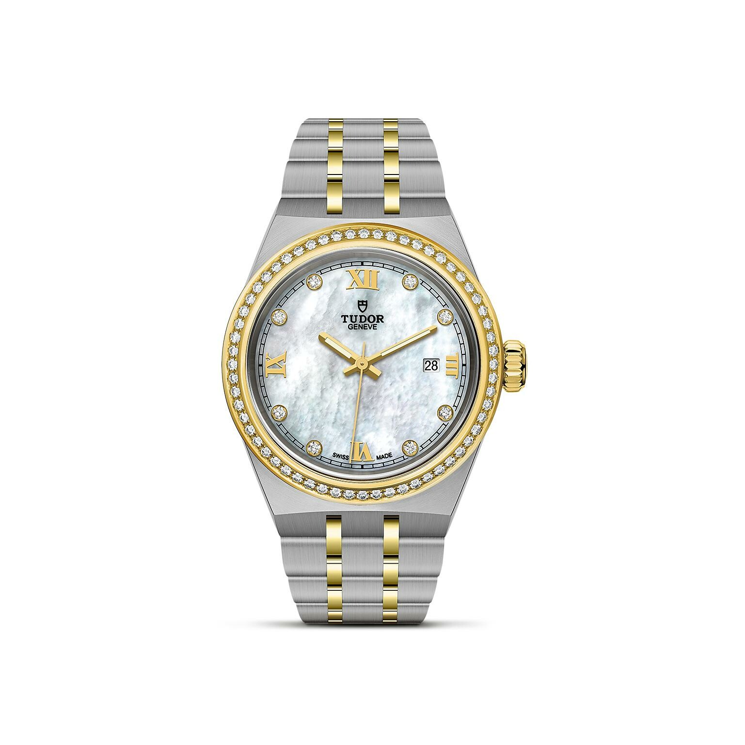 Achat Montre TUDOR Royal boîtier en acier 28 mm, cadran serti de diamants