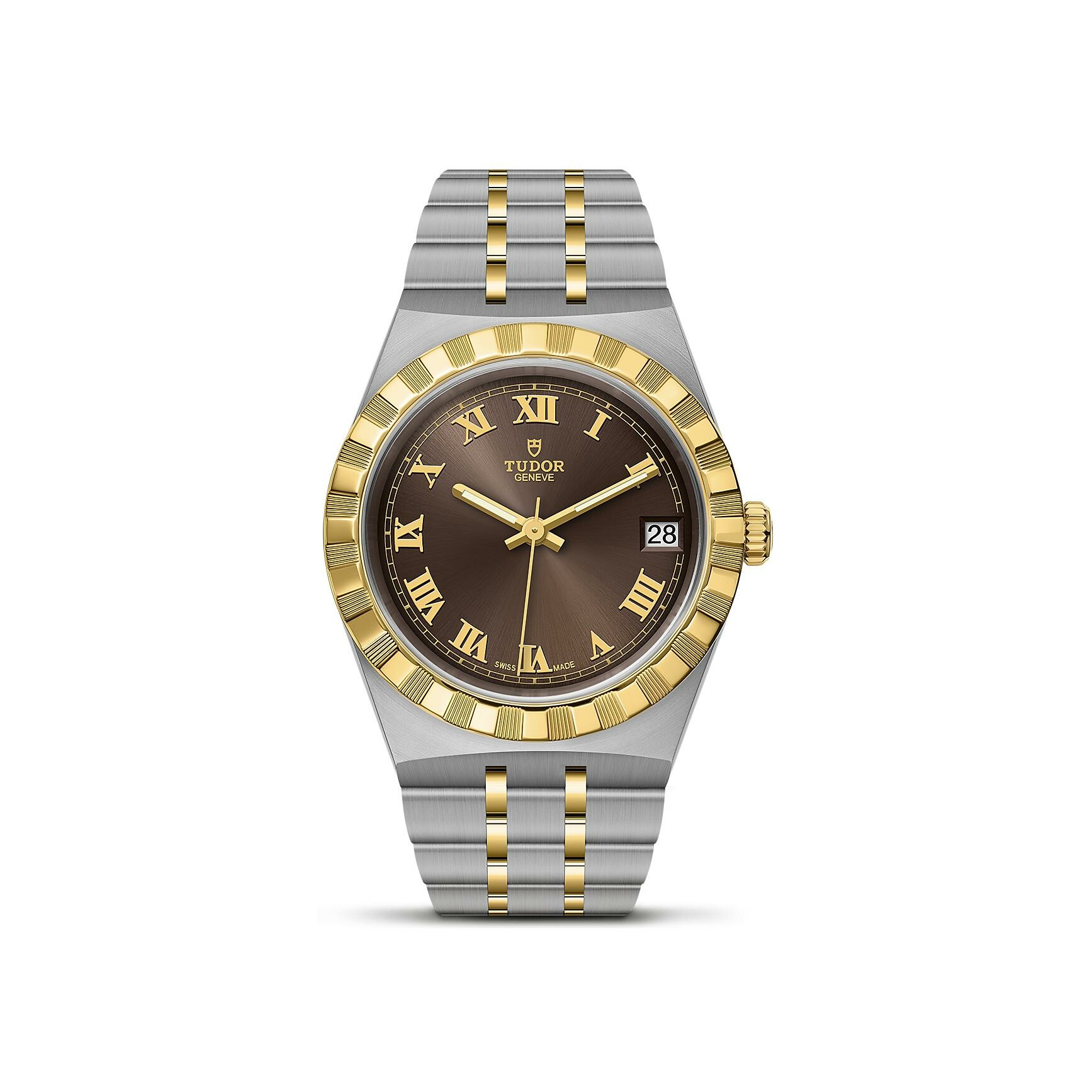 Achat Montre TUDOR Royal boîtier en acier, 34 mm, lunette en or jaune