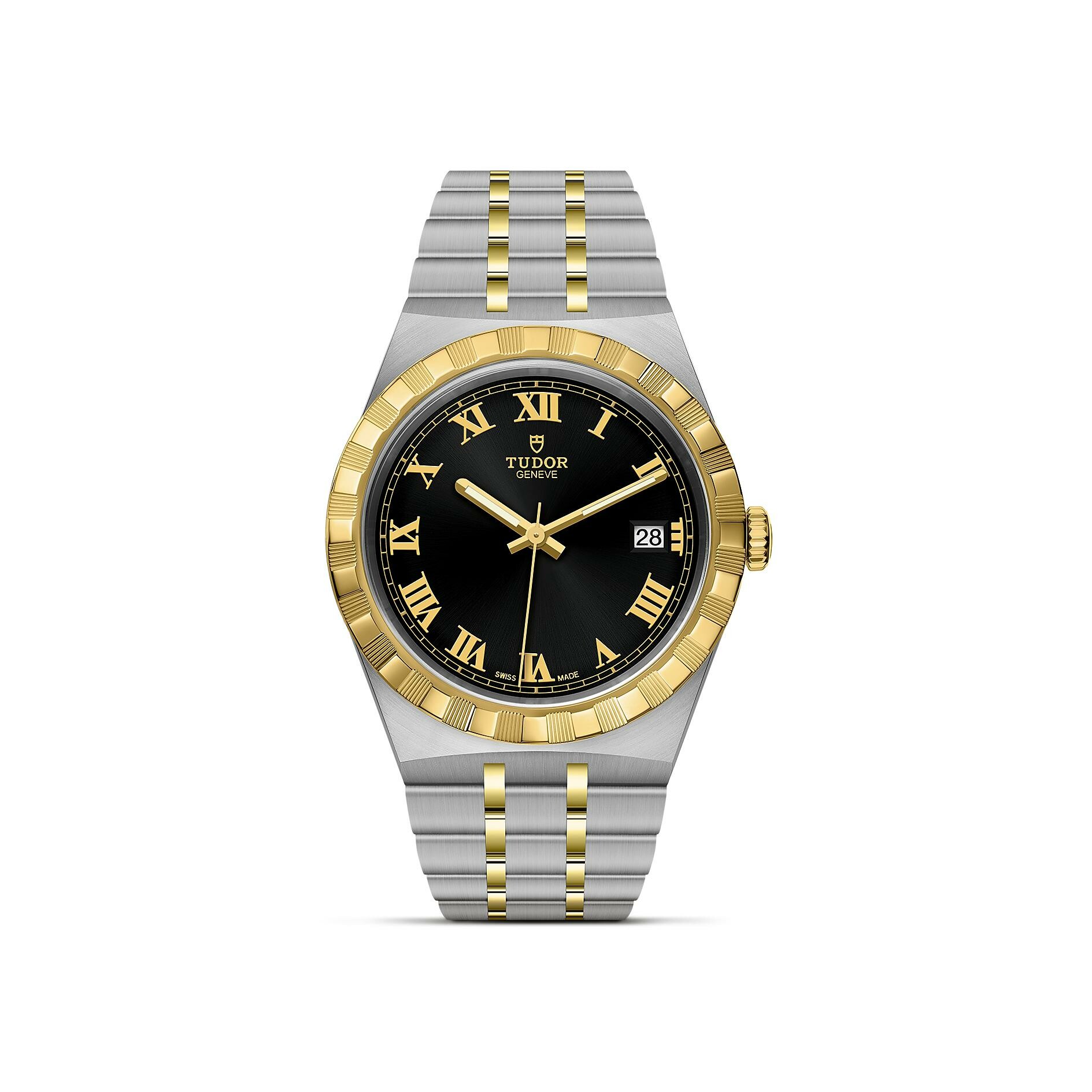 Achat Montre TUDOR Royal boîtier en acier 38 mm, lunette en or jaune