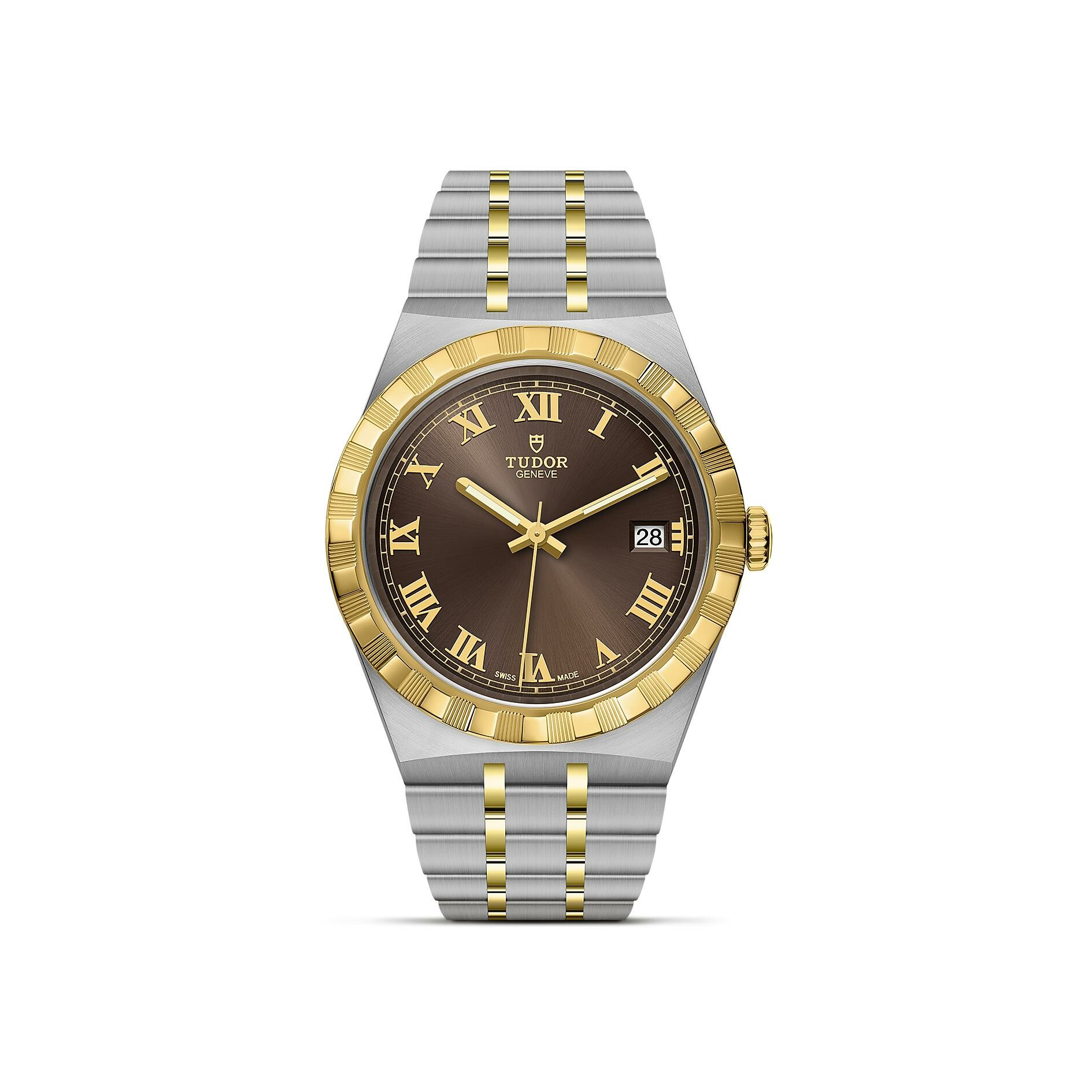 Achat Montre TUDOR Royal boîtier en acier, 38 mm, lunette en or jaune