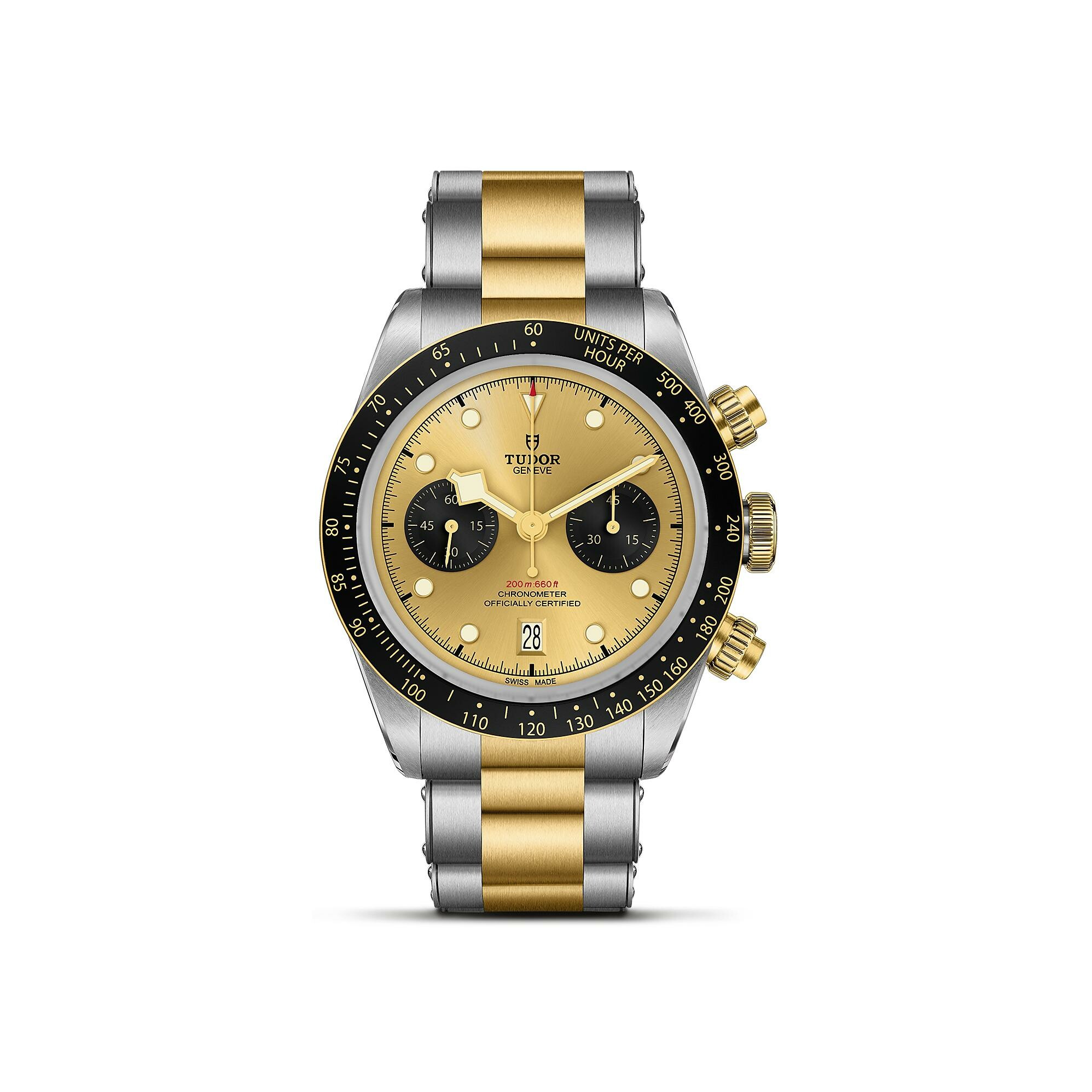 Achat Montre TUDOR Black Bay Chrono S&G boîtier en acier 41 mm, bracelet en acier et or jaune