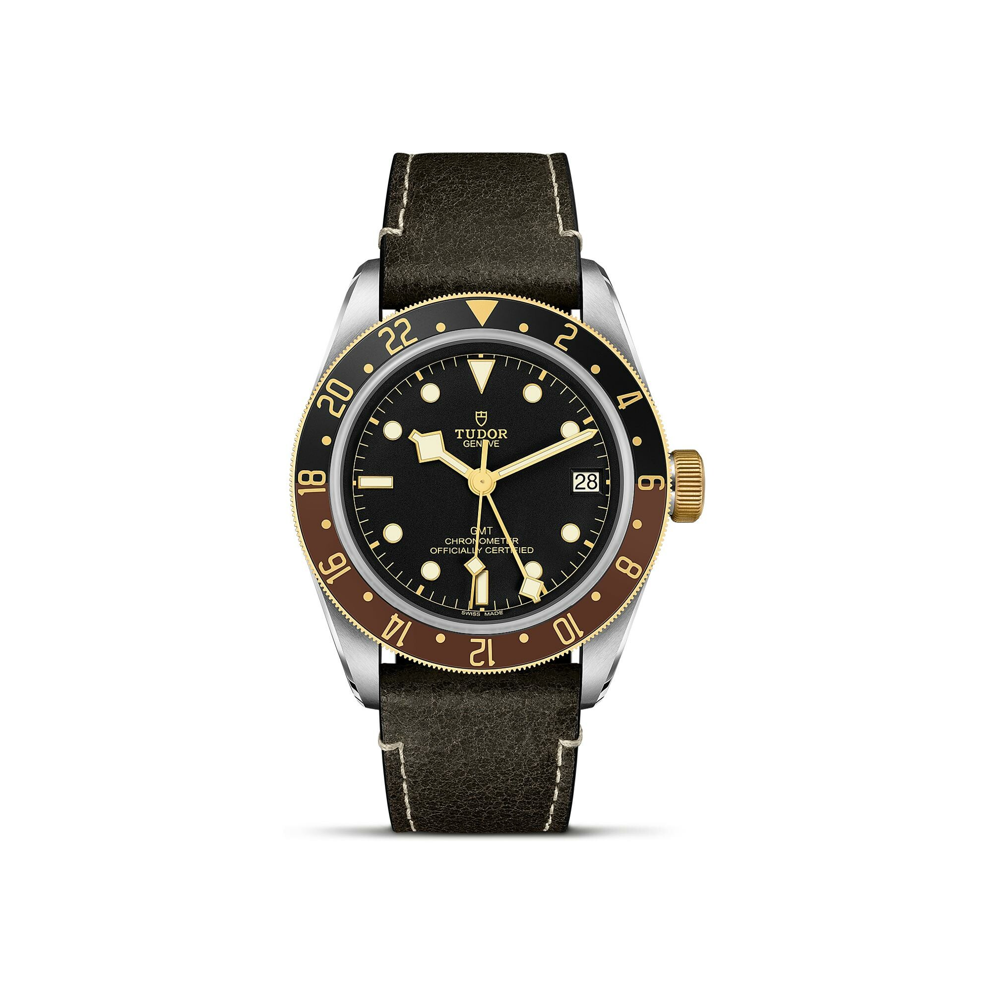 Achat Montre TUDOR Black Bay GMT S&G boîtier en acier 41 mm, bracelet en cuir brun