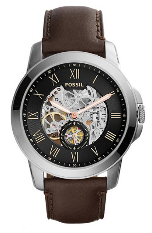 Accorder des fossiles montre automatique cadran squelette ME3095 masculin