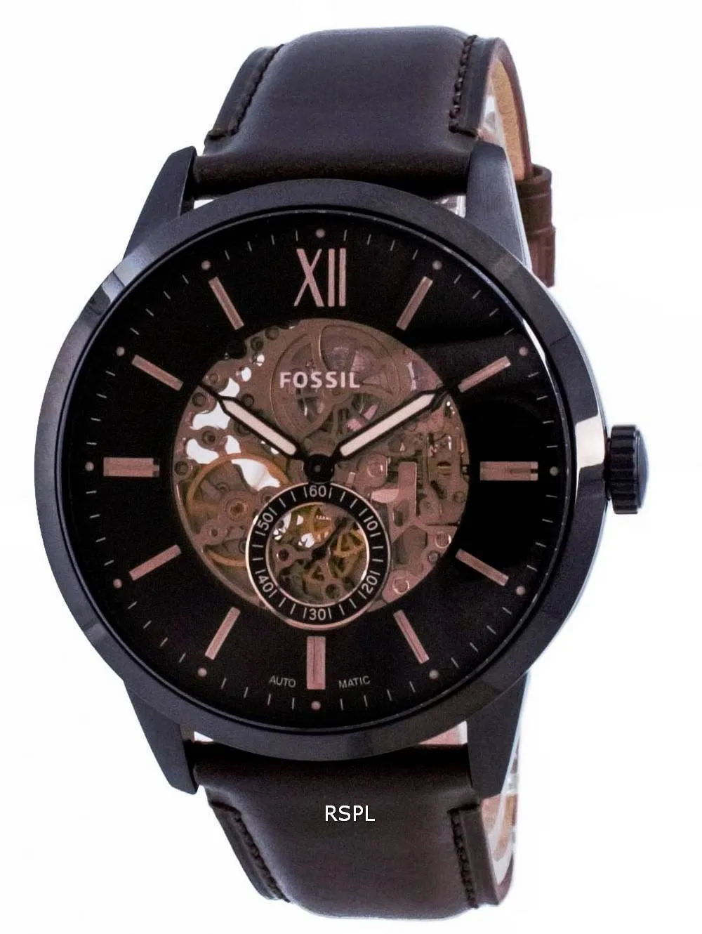 Montre Homme Fossil Townsman Cadran Marron Automatique Squelette ME3155