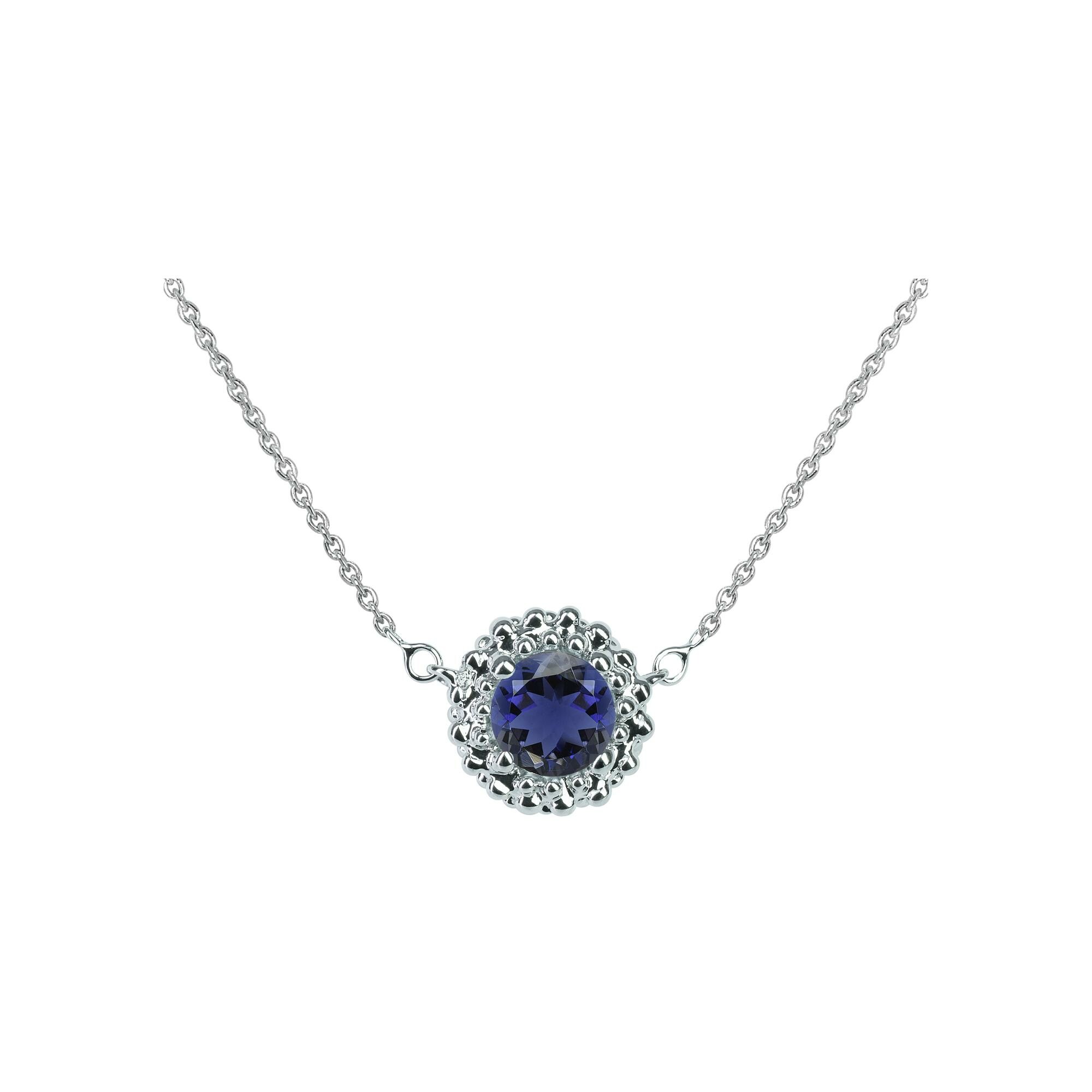 Collier Isabelle Langlois iolite sur chaîne or blanc