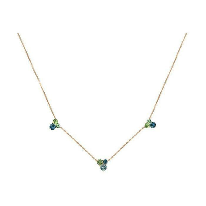 Collier Isabelle Langlois en or rose, topazes et péridots