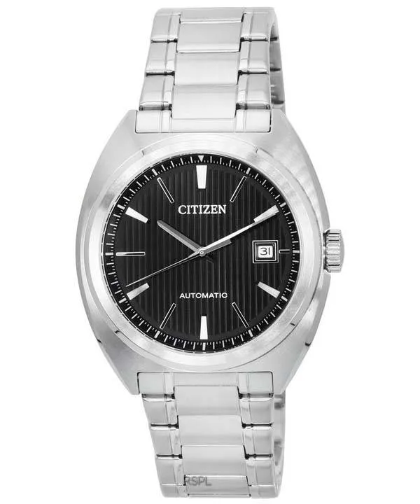 Citizen Classic Acier Inoxydable Cadran Noir Automatique NJ0100-71E 100M Montre Homme