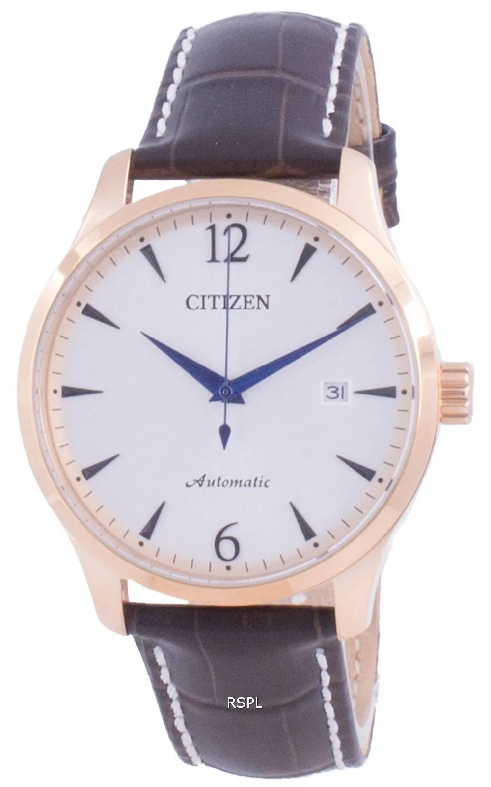 Citizen sølv urskive kalveskinnestrop mekanisk NJ0113-10A herreur