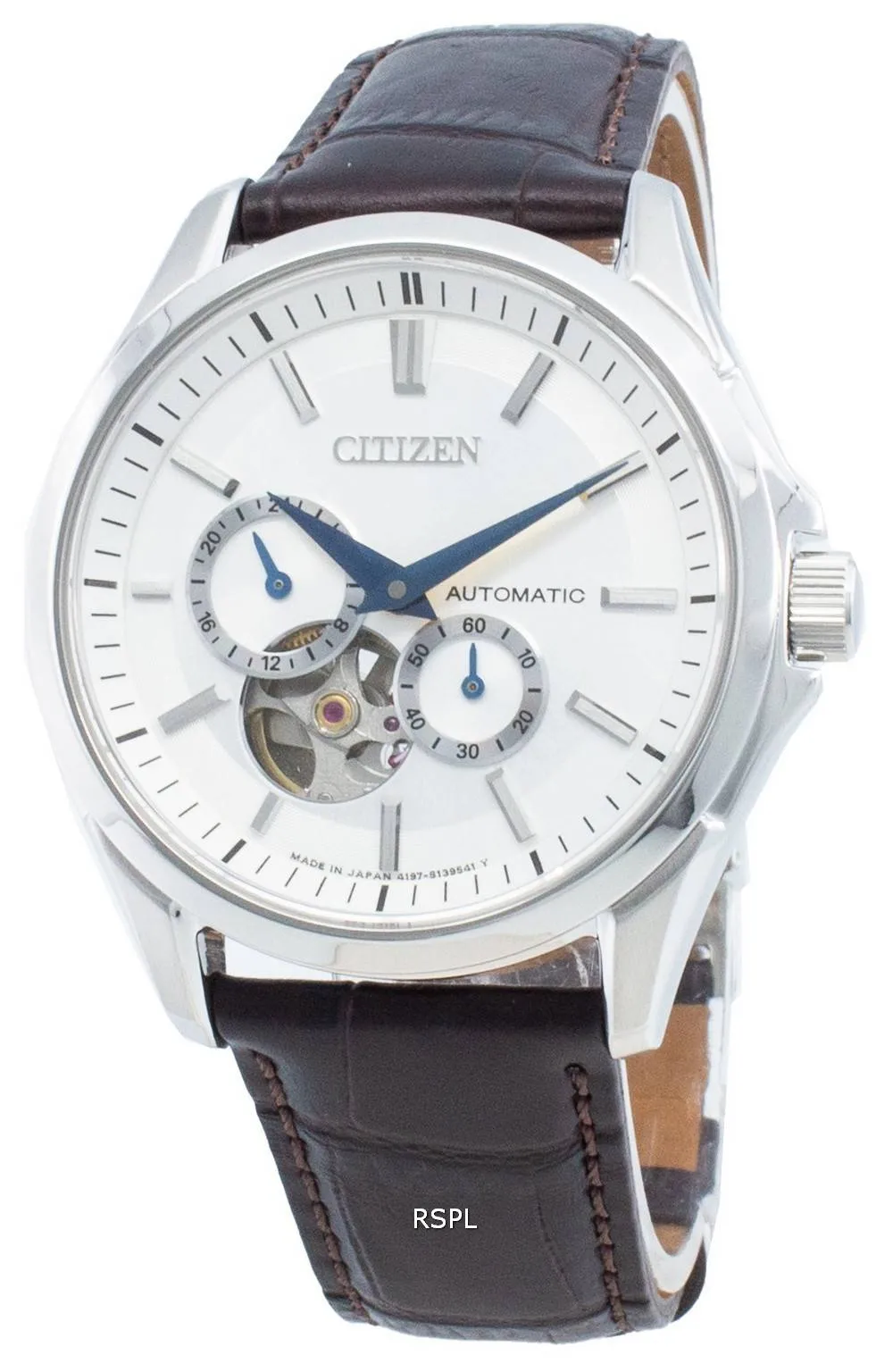 Montre Citizen automatique NP1010-01A à cœur ouvert fabriquée au Japon pour hommes