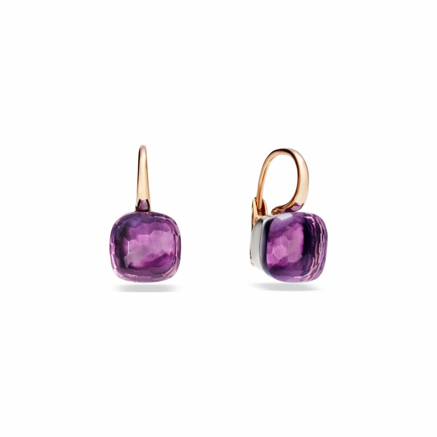 Achat Boucles d'oreilles Pomellato Nudo Classic en or rose, or blancs et améthyste