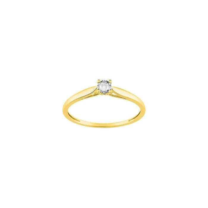 Achat Solitaire pastille en or jaune, or blanc et diamant 0.05ct