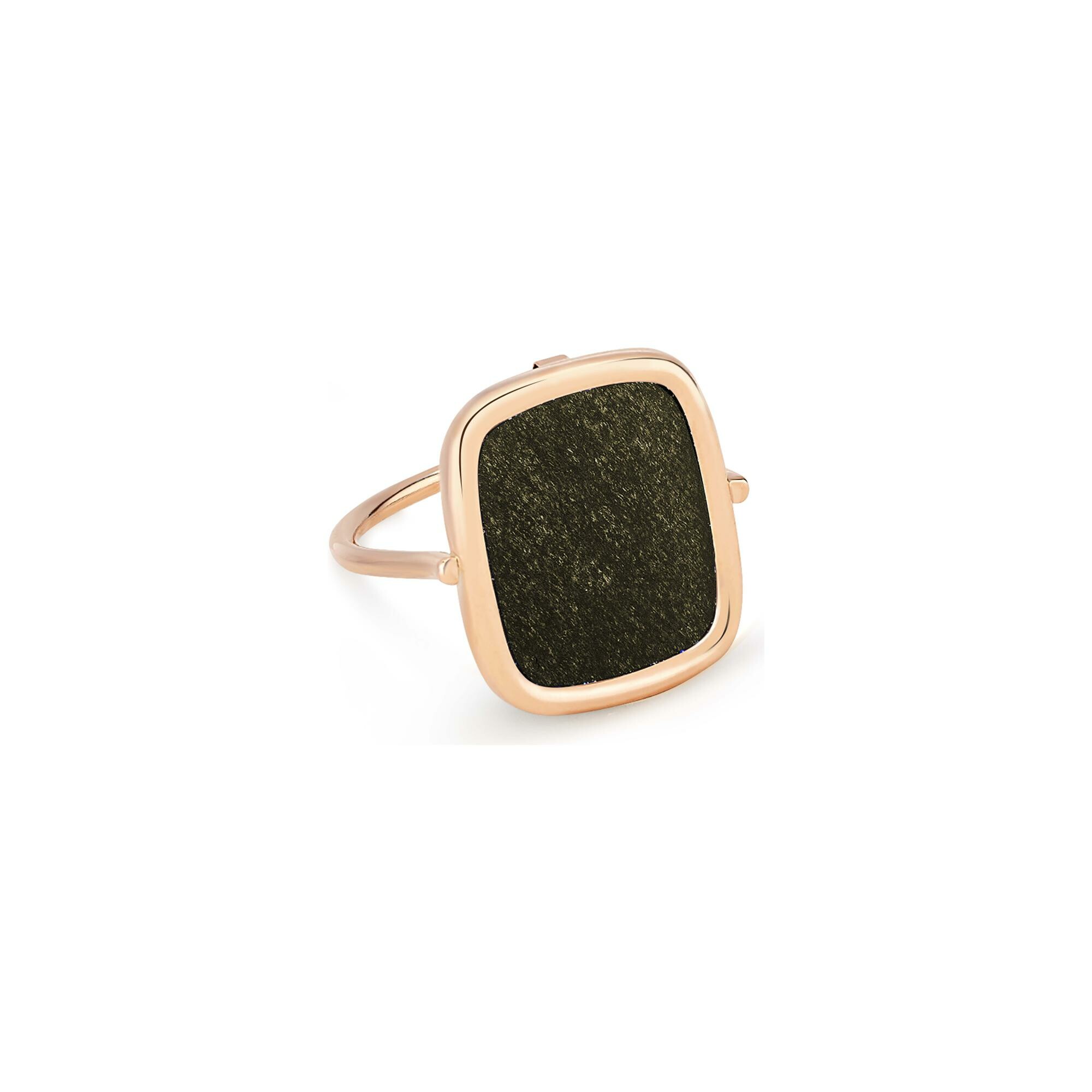 Achat Bague GINETTE NY ANTIQUE RING en or rose et obsidienne