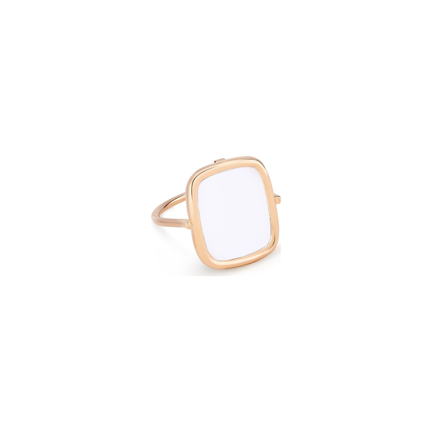 Achat Bague Ginette NY ANTIQUE RING en or rose et agate blanche