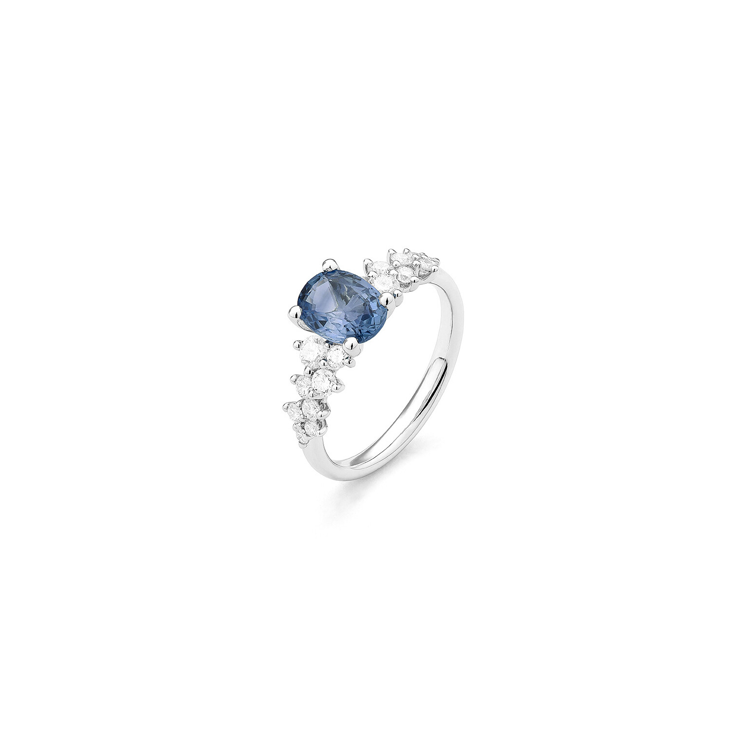 Achat Bague en or blanc, saphir et diamants de 0.50ct