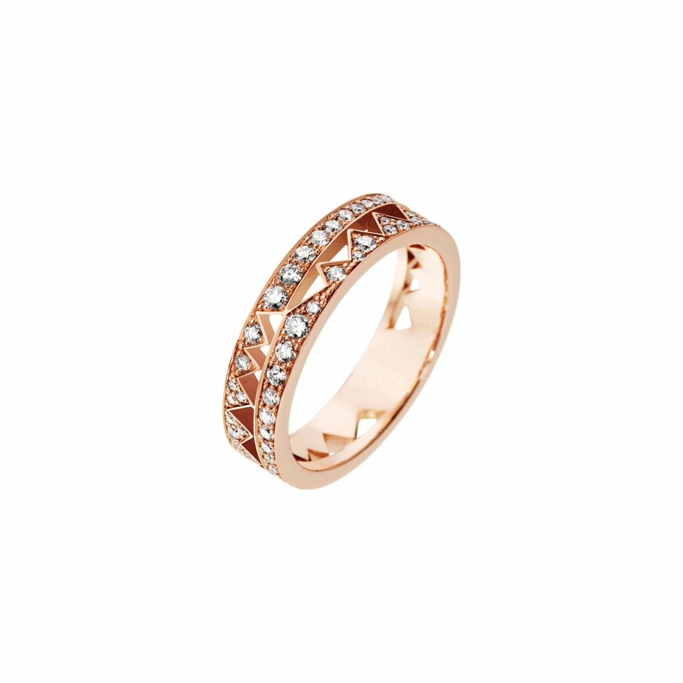 Achat Bague Akillis bandeau Capture Me en or rose pavée de diamants
