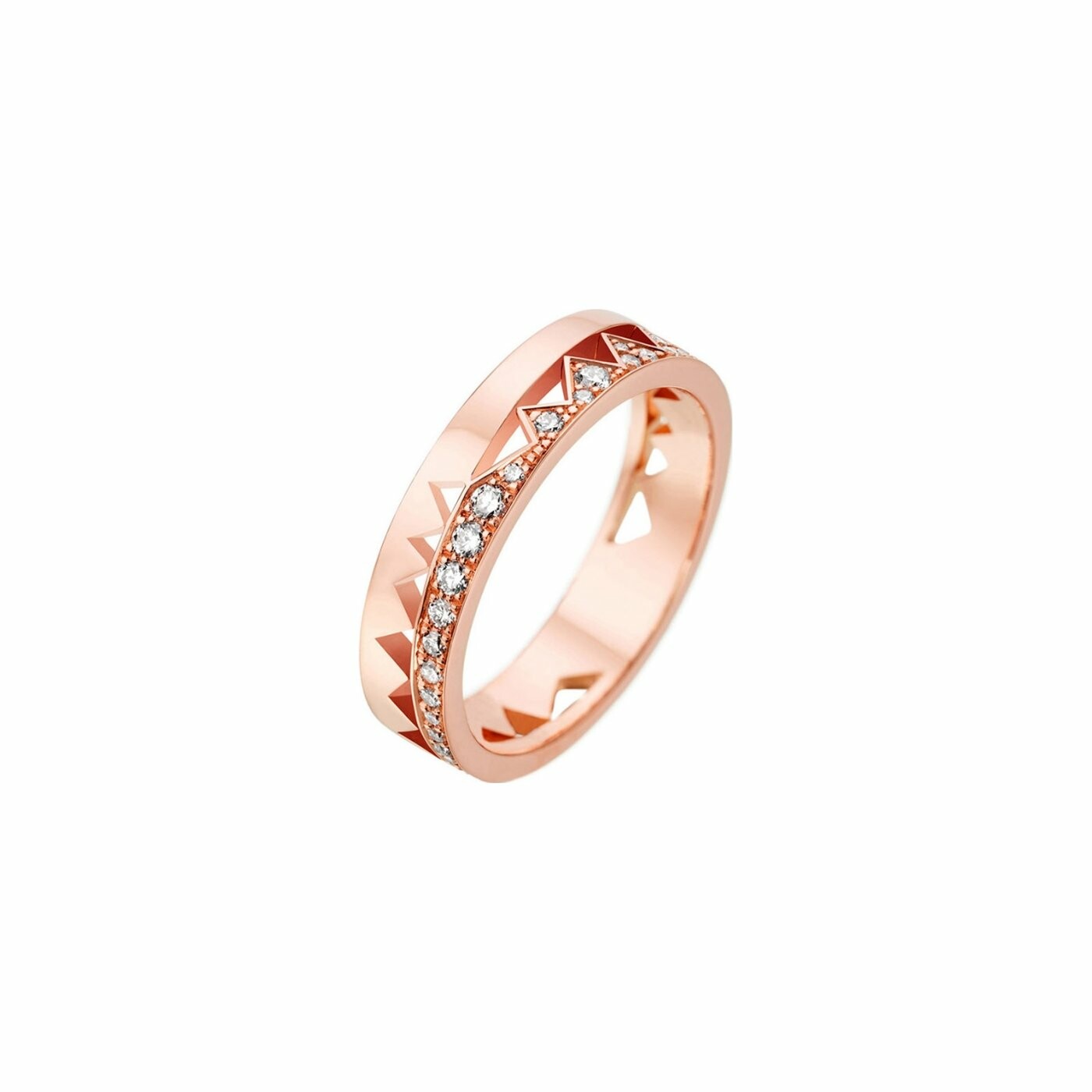 Achat Bague Akillis bandeau Capture Me en or rose semi pavée de diamants