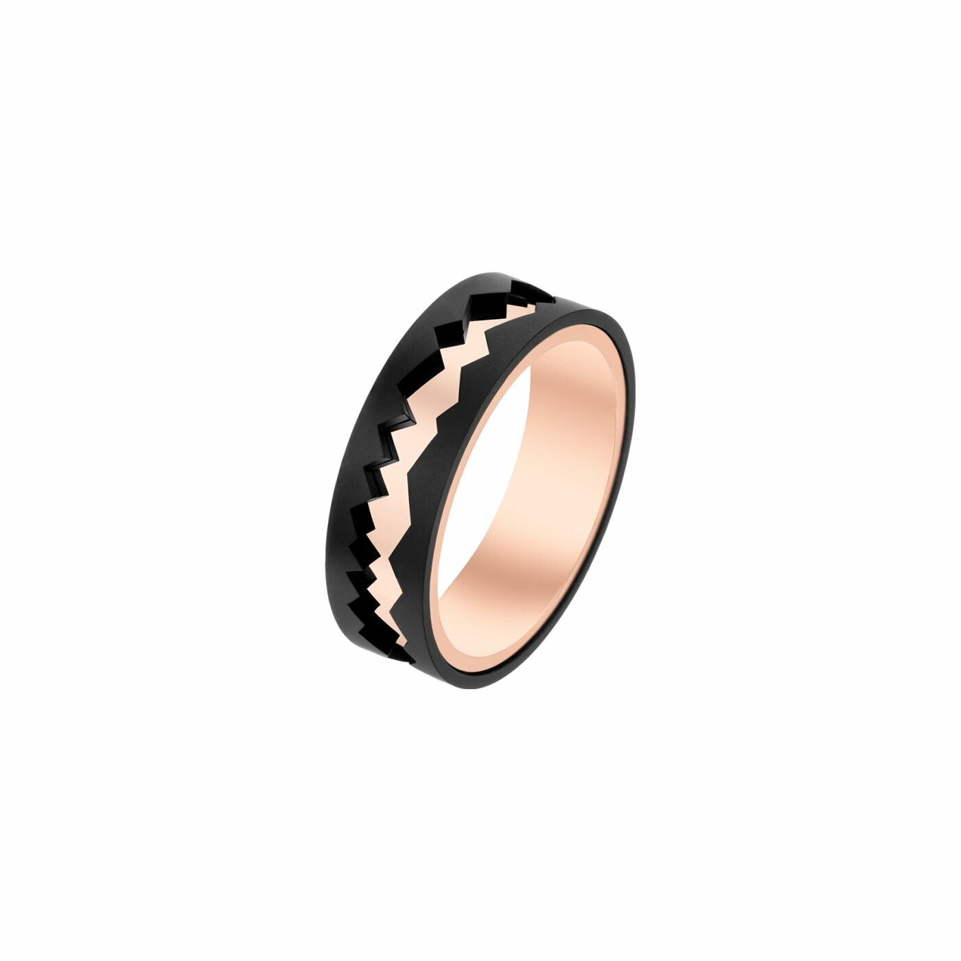 Achat Bague Akillis Capture In Motion centre en or rose, extérieur en titane dlc noir