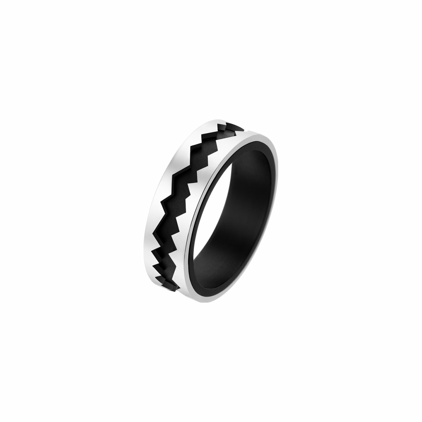 Achat Bague Akillis Capture In Motion centre en titane dlc noir, extérieur en or blanc