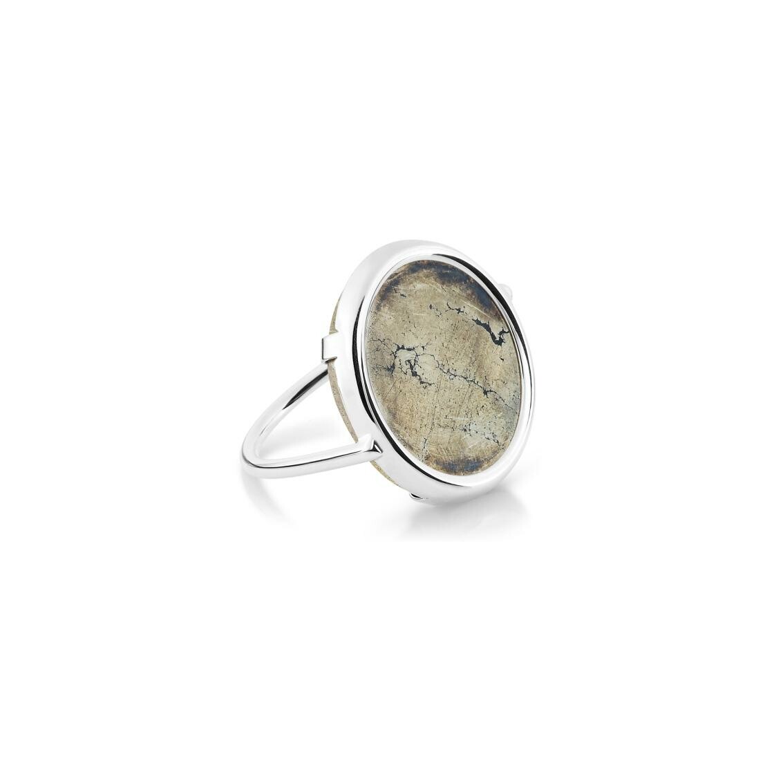 Achat Bague Ginette NY DISC RINGS en or blanc et pyrite