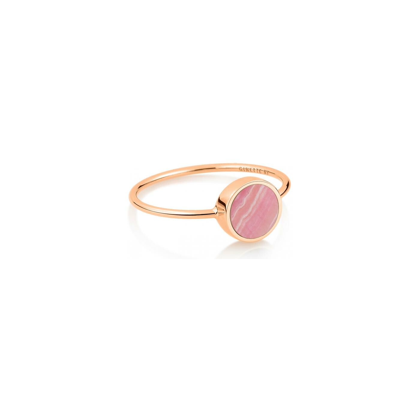 Achat Bague Ginette NY MINI EVER DISC RING en rhodocrosite et or rose